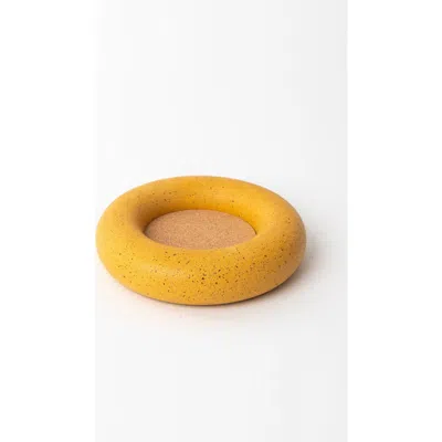 Pretti.cool Wine Bottle Coaster In Marigold Terrazzo
