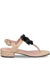 Pretty Ballerinas 30mm Flower-detailing Sandals In Neutrals
