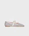 Pretty Ballerinas Ballerina Faye Mesh In Silver