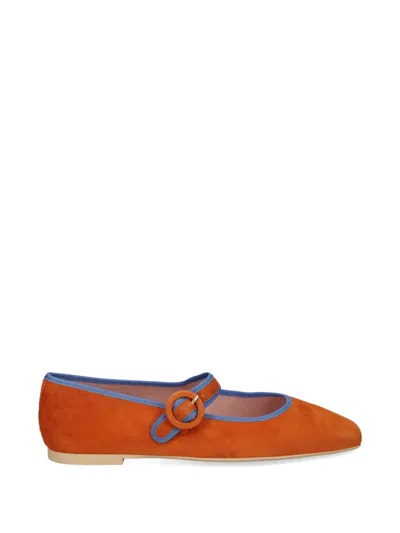 Pretty Ballerinas Camille Buckle Ballet Flats In Orange