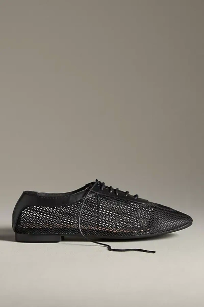 Pretty Ballerinas Carla Oxford Flats In Black
