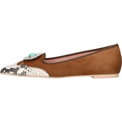 Pretty Ballerinas Cowboy Pointed Toe Loafer In Brown