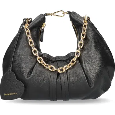 Pretty Ballerinas Croissant Bag With Bow And Removable Clip On Cross Body Strap In Black