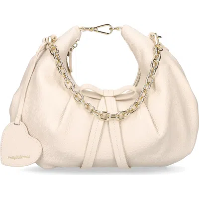 Pretty Ballerinas Croissant Bag With Bow And Removable Clip On Cross Body Strap In Neutral