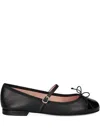 Pretty Ballerinas Irma Cap-toe Bow Ballet Flats In Black
