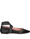 Pretty Ballerinas Kendall Eyeleted Cross-strap Ballet Flats In Black