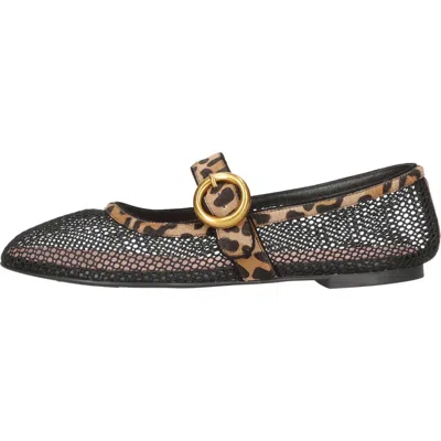 Pretty Ballerinas Mesh Buckle Mary Jane In Black