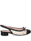 Pretty Ballerinas Odette Woven Slingback Pumps In White
