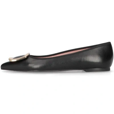 Pretty Ballerinas Pointed Toe Buckle Ballet Flat In Black