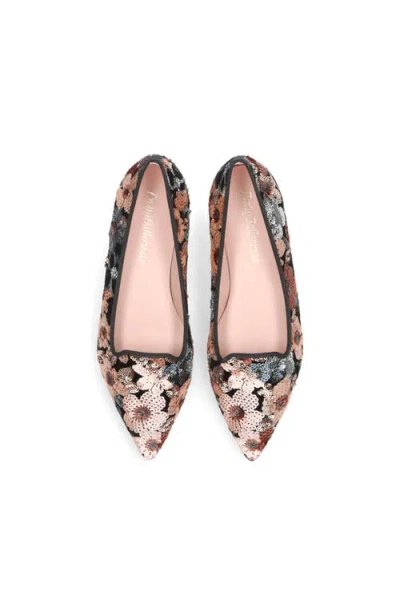 Pretty Ballerinas Pointed Toe Sequinned Loafer In Pink