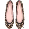 Pretty Ballerinas Round Toe Ballet Leopard Flat In Brown