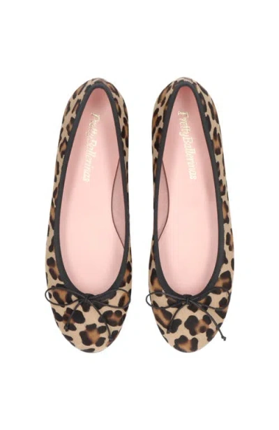 Pretty Ballerinas Round Toe Ballet Leopard Flat In Brown