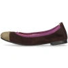 Pretty Ballerinas Round Toe Elasticated Ballet Flat In Brown