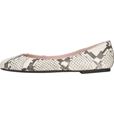 Pretty Ballerinas Round Toe Snake Naked Ballet Flat In Neutral