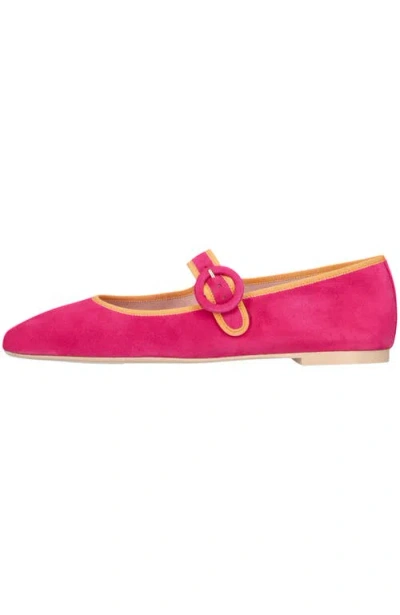 Pretty Ballerinas Square Toe Suede Mary Jane In Pink