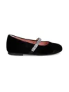 Pretty Ballerinas Velvet Ballerina Shoes In Black