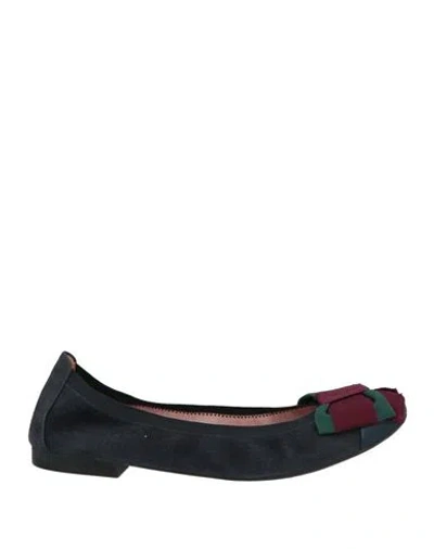 Pretty Ballerinas Woman Ballet Flats Navy Size 6 Leather In Multi
