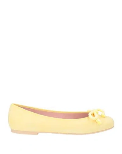 Pretty Ballerinas Woman Ballet Flats Pastel Yellow Size 7 Leather
