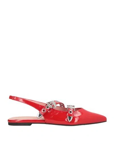 Pretty Ballerinas Woman Ballet Flats Red Size 8 Leather