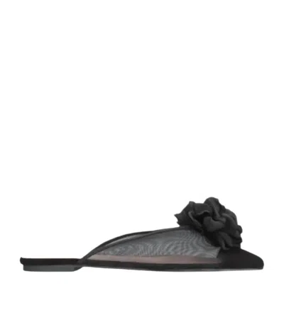 Pretty Ballerinas Woman's Ella Mesh Mules In Black
