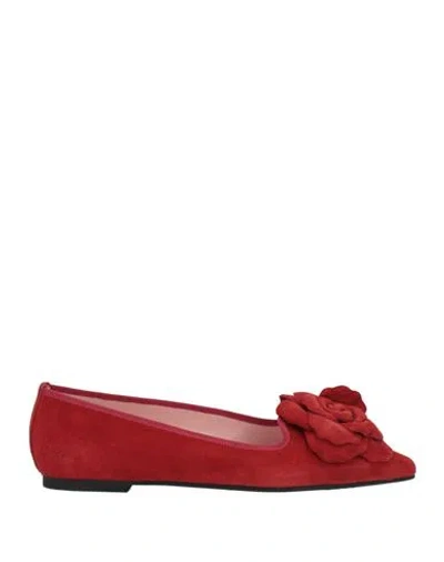 Pretty Ballerinas Woman Loafers Red Size 6 Leather