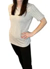 Pretty Bash Ribbed Short Sleeve Crewneck In Grey In Grey