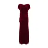 Pretty Eccentric Women's Agatha Maxi Dress In Red Silk Velvet In Red