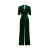 Pretty Eccentric Women's Alana Jumpsuit In Green Silk Velvet In Green