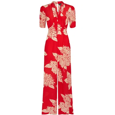 Pretty Eccentric Women's Alana Jumpsuit In Red Hydrangea