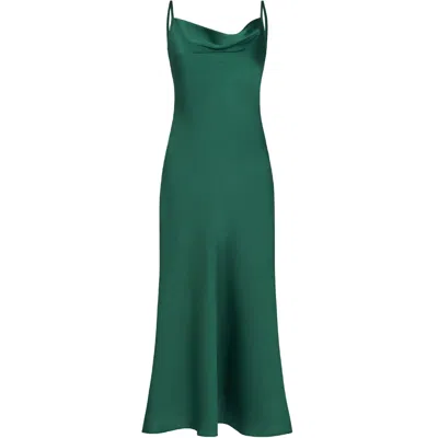 Pretty Eccentric Women's Aurelia Green Satin Slip Dress