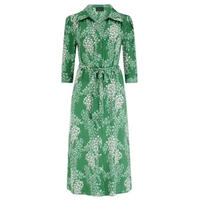 Pretty Eccentric Women's Vera Shirt Dress In Green Wisteria Print