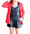 Pretty Follies Hottie Long Blazer In Red In Red