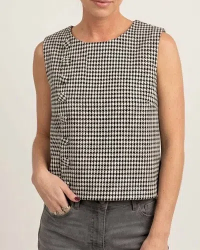 Pretty Follies Houndstooth Sleeveless Top In Black/white In Multi