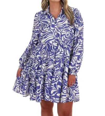 Pretty Follies Moodboard Abstract Print Dress In Blue