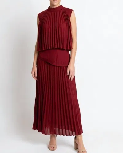 Pretty Follies Two Piece Skirt Set In Burgundy In Animal Print