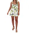Pretty Follies Zest For Life Lemon Romper In White In Gold