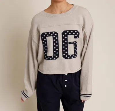 Pretty Garbage 06 Athletics Cropped Sweater In Beige In Neutral