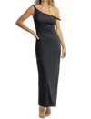 Pretty Garbage Ariana Shoulder Twist Maxi Dress In Black In Black