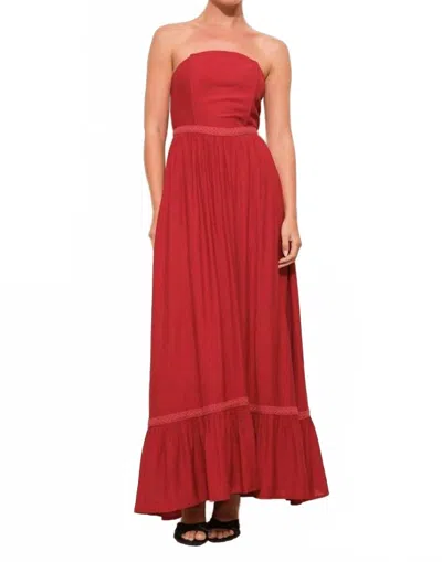 Pretty Garbage Bespoke Maxi Dress In Burgundy In Brown