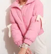 Pretty Garbage Bow Puffer Jacket In Pink In Pink