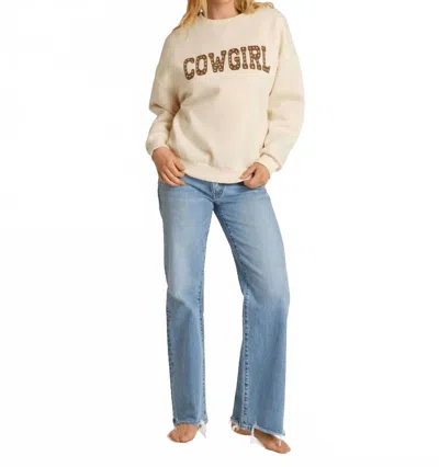 Pretty Garbage Brie Cowgirl Sweatshirt In Beige In Neutral