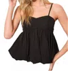 Pretty Garbage Bubble Hem Cami Tank In Black In Black