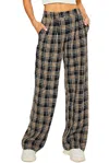 Pretty Garbage Checked Cotton-blend Twill Wide-leg Pant In Black In Black