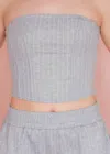 Pretty Garbage Corset Top In Heather Grey In Grey