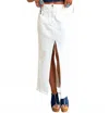 Pretty Garbage Denim Maxi Skirt In White In White