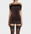 Pretty Garbage Drama Queen Mini Dress In Brown In Brown