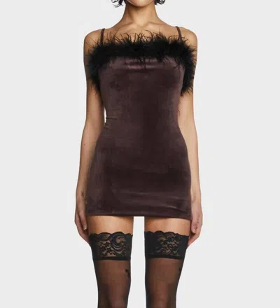 Pretty Garbage Drama Queen Mini Dress In Brown