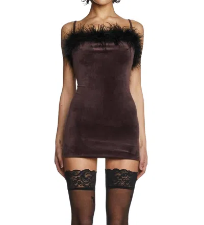 Pretty Garbage Drama Queen Mini Dress In Brown