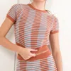 Pretty Garbage Ezra Texture Knit Tee In Brown-blue