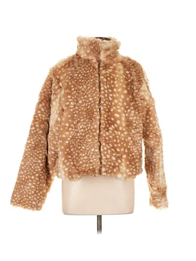 Pretty Garbage Faux Fur Jacket In Brown